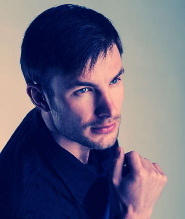 Portrait of a successful businessman on a light backgroundの写真素材