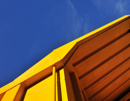 Industrial truck on blue sky backgroundの写真素材