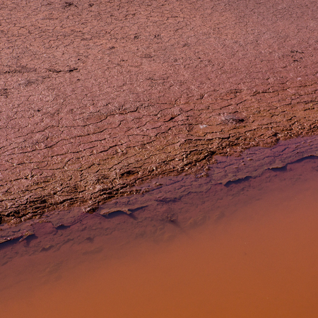 Soil and water in the reservoir of industrial mine water discharge