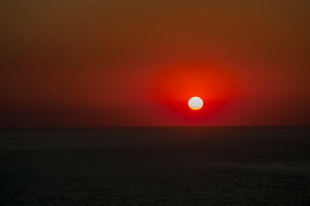 Evening landscape sunset and sea blurred backgroundの写真素材