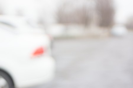 White, Light Blurred Background. Modern City Streets and Cars. Design Elements.の写真素材