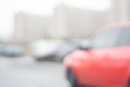 White, Light Blurred Background. Modern City Streets and Cars. Design Elements.の写真素材