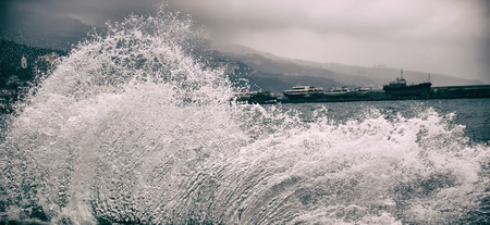 Waves Ð’uring A Storm In The Port. Stormy Weather. Black Sea. Ukraine.
