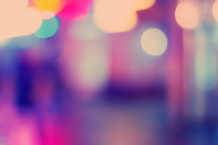 Blurred Background. Night Lighting of the City Street.