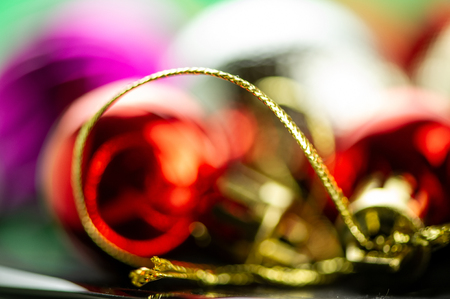 Christmas ball on color blurred background. Blurred background. Web design. For the blog.の写真素材