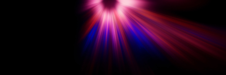 Abstract blurred background, violet flash and descending radial light rays of red, white and blue on a dark background. Web banner for your design.の写真素材