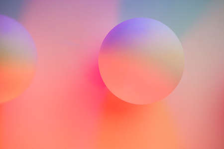 Abstract composition balls in pink, purple pastel color, blurred background. Web banner.の写真素材