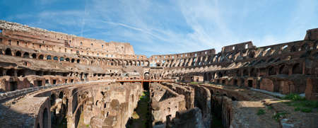 Wide panorama of the Colosseum (Coliseum) in Rome