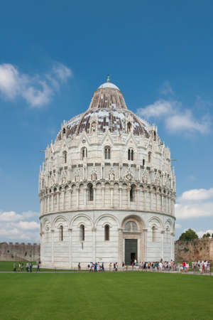 The baptistery at the Field of Miracles in Pisa, Italyの写真素材