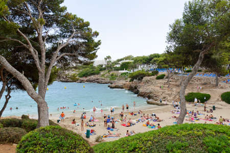 Typical beach on eastern part of Mallorca island, Spainのeditorial素材