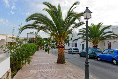 Central street of Cala d'Or town on Mallorca, Spainのeditorial素材