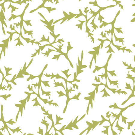 Green  leaves seamless background. vector design illustration.のイラスト素材