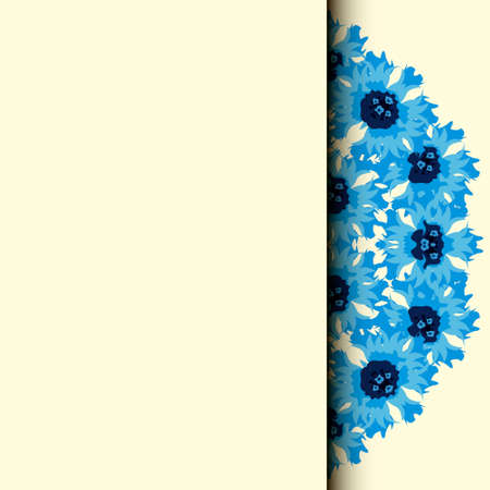 Flower frame. Floral border. Bouquet cornflower isolated.Easily editable vector imageのイラスト素材