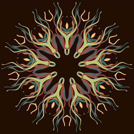 Abstract seamless vector dark pattern with abstract flowersのイラスト素材