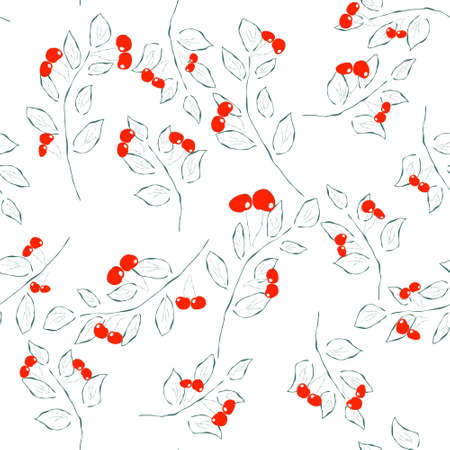 Seamless pattern with cherry. Vector illustration. easily editable vector imageのイラスト素材