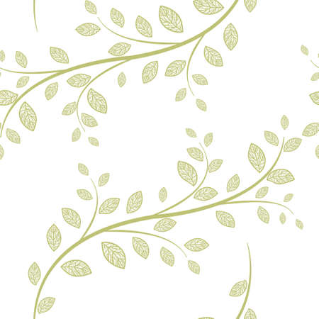 Vector seamless pattern with decorative falling leaves. Endless backgroundのイラスト素材