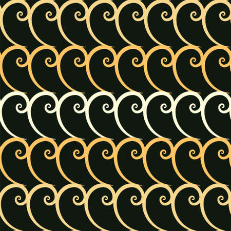 Vector abstract swirls seamless pattern background with hand drawn curl elementsのイラスト素材
