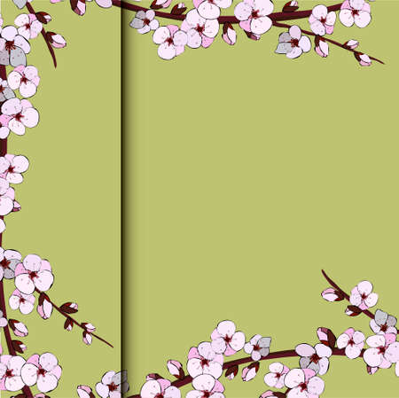 Illustration of japanese cherry blossom on pink background vector eps 10のイラスト素材