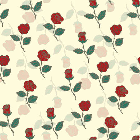 Seamless pattern with red roses.のイラスト素材