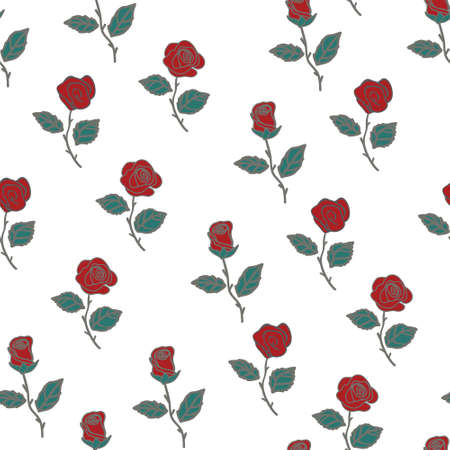 Seamless pattern with red roses.のイラスト素材