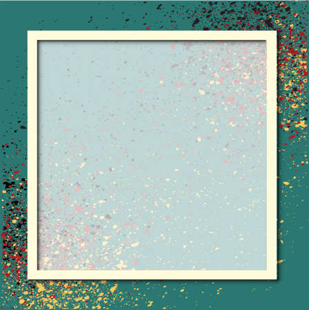 Postcard with dots and daisies; wedding invitationのイラスト素材