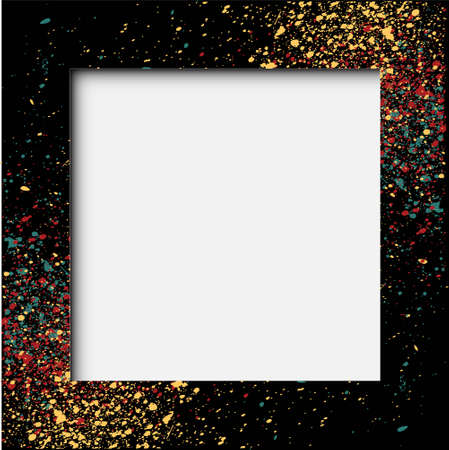 Abstract pattern of random falling on black background. Glitter pattern for banner, greeting card, Christmas and New Year card, invitation, postcard, paper packaging. Vector illustrationのイラスト素材