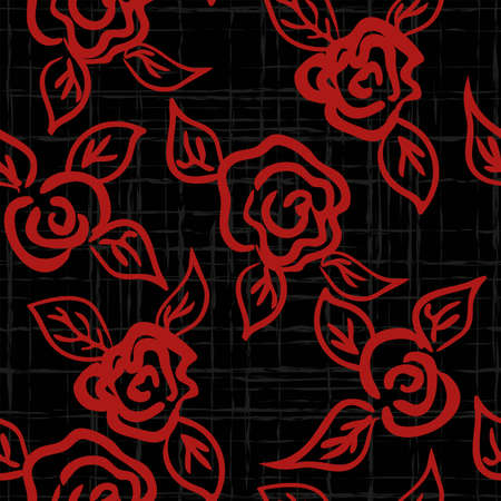 Vector seamless patern graphic roses on a background.のイラスト素材