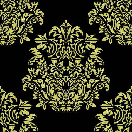 Seamless floral Damascus wallpaper pattern. Vector illustration.のイラスト素材