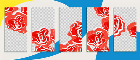 Editable trendy template for social networks. Vector illustration for social mediaのイラスト素材