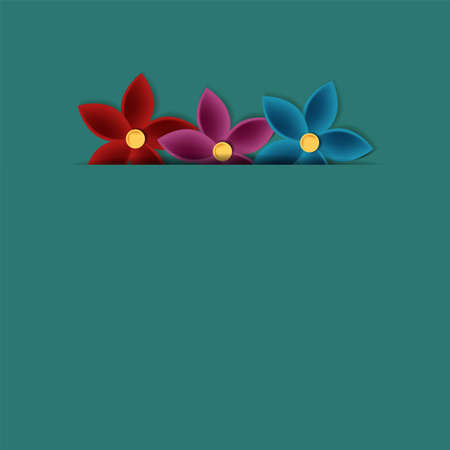 paper flower vector greeting card.のイラスト素材