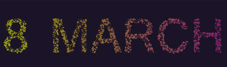 8 march, Happy Women's Day special offer banner with hand drawn lettering for holiday shopping, business, promotion and advertising. Vector illustrationのイラスト素材