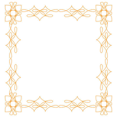 Vintage flourishes ornament frame template vector illustration. Victorian borders for greeting cards, wedding invitations, advertising or other design and place for textのイラスト素材