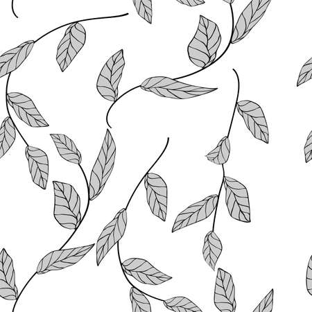 Vector Leaf Seamless Pattern. Abstract leaves textureのイラスト素材