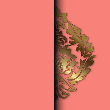 Vintage Wedding Invitation template. Modern design. Wedding Invitation design with damask background. Tradition decoration for wedding. Vector illustrationのイラスト素材