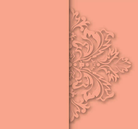 Vintage Wedding Invitation template. Modern design. Wedding Invitation design with damask background. Tradition decoration for wedding. Vector illustrationのイラスト素材