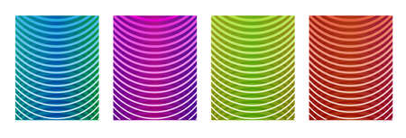 Technological annual report design vector collection. Halftone grid texture cover page layout templates set. Report covers graphic design, business brochure pages corporate templatesのイラスト素材