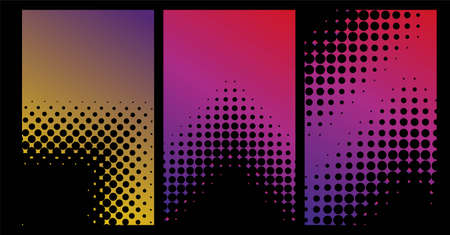 stylish set of halftone banners vector illustration.
