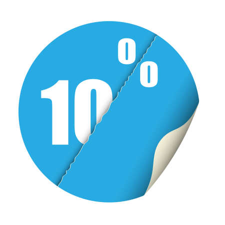 Round sticker percent discount. Modern vector illustration