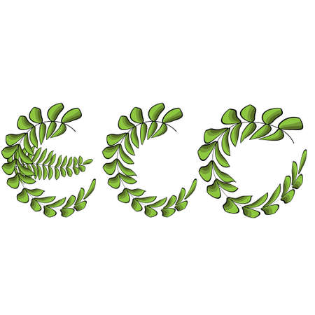 Logos of green tree leaf ecology nature element vector iconのイラスト素材