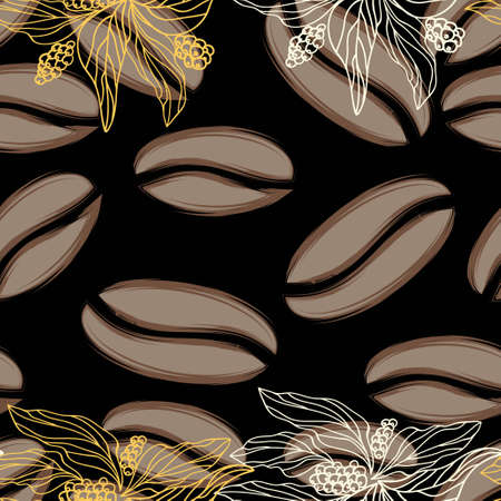 Coffee sketch hand drawing pattern vector illustrationのイラスト素材