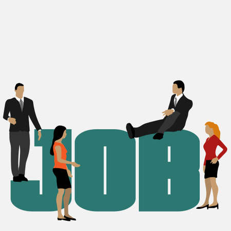 Modern small businessmen, great design for any purposes. Cartoon poster with colorful small businessmen on white background. Business success. White background. People careerのイラスト素材