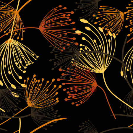 seamless pattern. Flying of dandelion seeds. Stylish repeating texture. vectorのイラスト素材