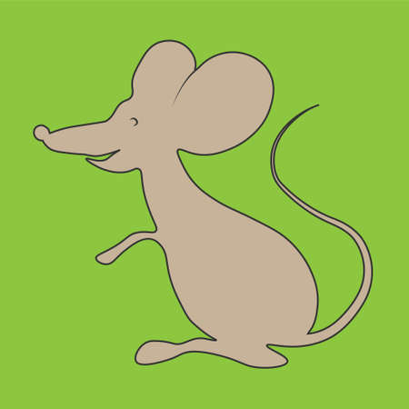 Cartoon vector illustration. 2020 rat zodiac. Silhouette vectorのイラスト素材