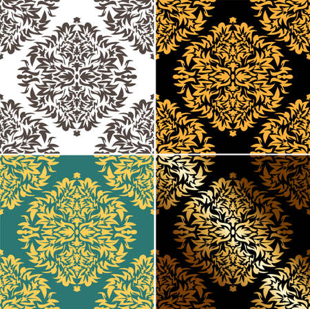 Baroque frame decor. Seamless background pattern. Line art baroque for wallpaper design. Graphic abstract background. Modern vector illustration. Modern vector illustration. Beautiful patternのイラスト素材