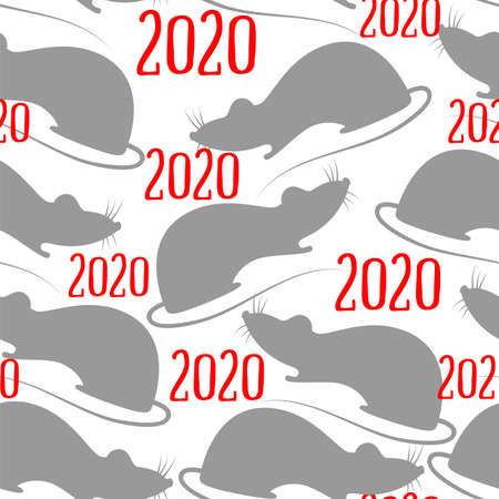 Abstract silhouette mouse for print design. Vector collection. Vintage seamless pattern for fabric design. Abstract backgroundのイラスト素材