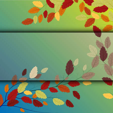Leaf background. Modern nature backdrop. Autumn tree vector. Seasonal banner. Abstract autumn leaves background for decorative design. Fall colorful floral.のイラスト素材