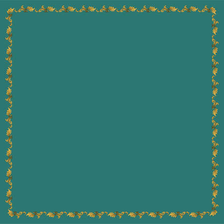 Retro textile design collection. Home decor. Frame in vintage on green background. Vintage picture frame. Victorian style element.のイラスト素材