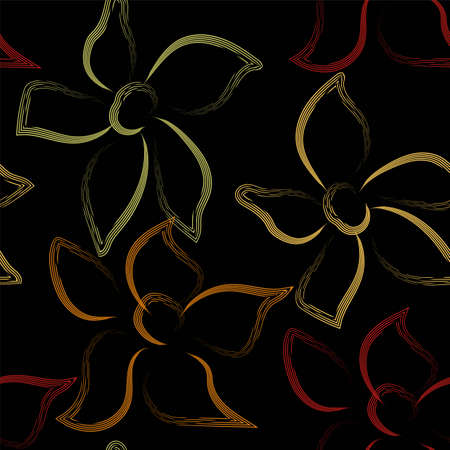 Abstract flowers for fabric design. Decorative floral pattern. Beautiful vector pattern. Vintage flowers, great design for any purposes.のイラスト素材