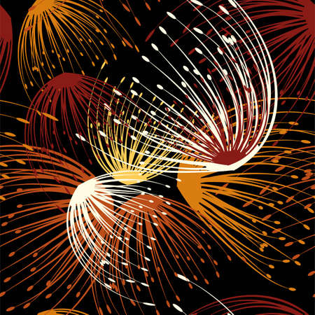 Beautiful abstract illustration with dandelion seamless. Flower seamless patternのイラスト素材