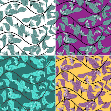 Modern flowers, great design for any purposes. Vector floral seamless pattern. Creative vector illustration. Seamless vintage background.のイラスト素材